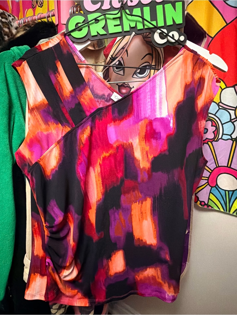 Calvin Klein Multicolor Tie-Dye Asymmetrical Top
